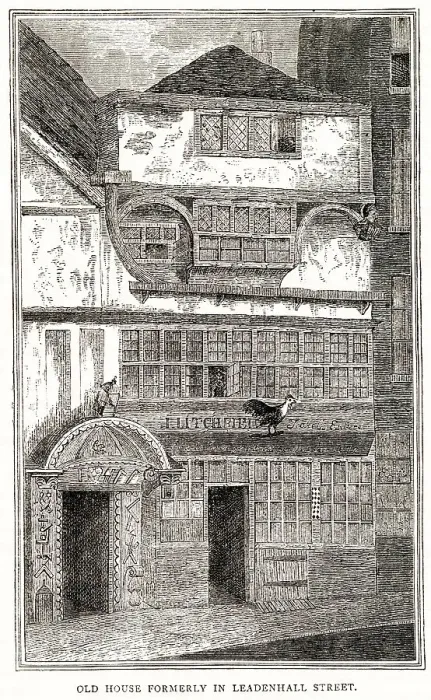Framed Print : Exterior of Old House Formerly, Leadenhall Street, London