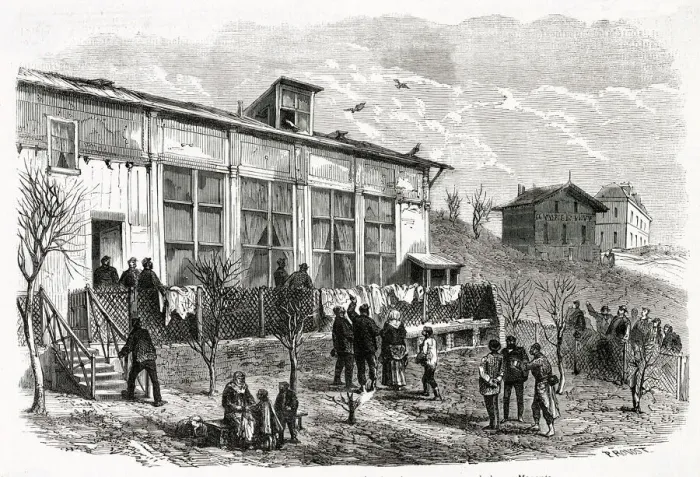Framed Print : The exterior of a pigeon-loft in the rue Magenta, Paris Framed Print : The exterior of a pigeon-loft in the rue Magenta, Paris