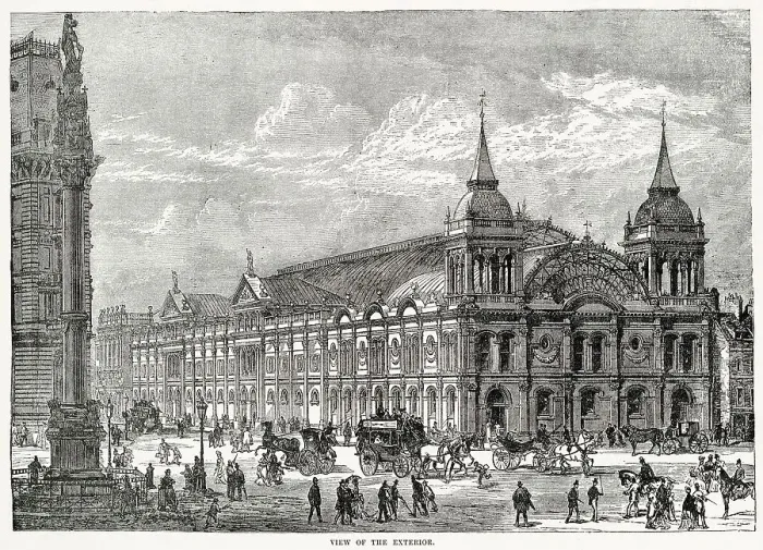 Framed Print : Exterior of the Royal Aquarium and Winter Garden in Westminster, London, a place for entertainment, performance and sport, opening on the 22nd January 1876. Date: 1875 Framed Print : Exterior of the Royal Aquarium and Winter Garden in Westminster, London, a place for entertainment, performance and sport, opening on the 22nd January 1876. Date: 1875