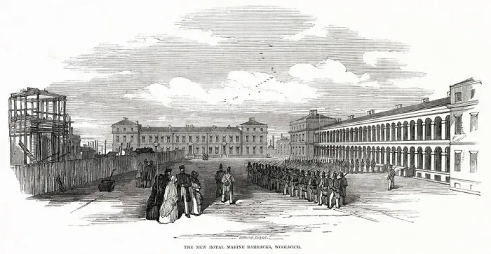 Framed Print : Exterior of the Royal Marine Barrack s, Woolwich, London designed by J Framed Print : Exterior of the Royal Marine Barrack s, Woolwich, London designed by J