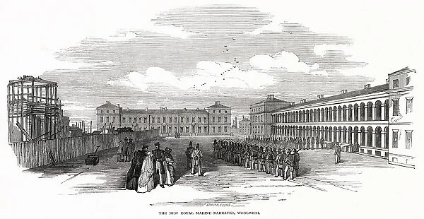 Exterior of the Royal Marine Barrack s, Woolwich, London designed by J