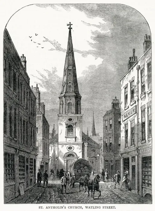 Framed Print : Exterior St Antholins Church in the City of London. Of medieval origin Framed Print : Exterior St Antholins Church in the City of London. Of medieval origin