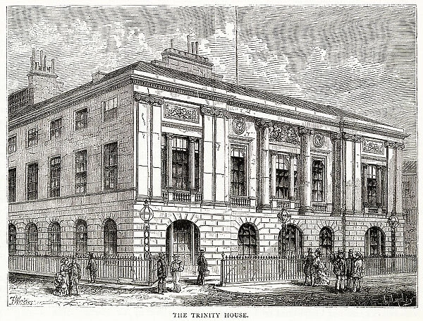 Exterior of Trinity House in Tower Hill, London, rebuilt after the Fire of London 1666. Date: circa 1750s