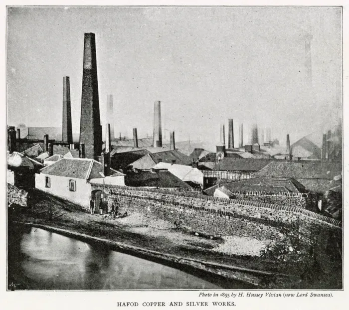 Framed Print : Exterior view of the Hafod Copper and Silver Works and Copper Mill Framed Print : Exterior view of the Hafod Copper and Silver Works and Copper Mill