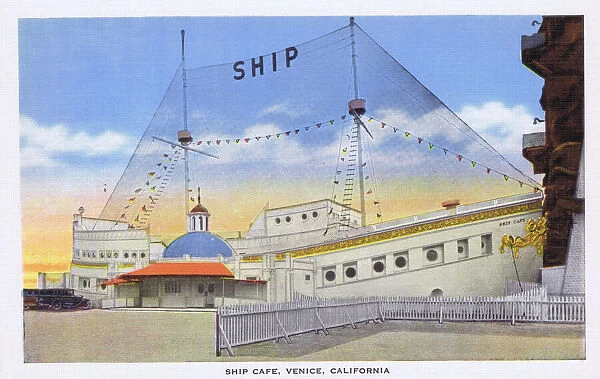 An exterior view of the Ship Caf, Venice, Los Angeles