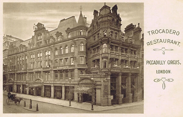 An exterior view of the Trocadero restaurant, Piccadilly