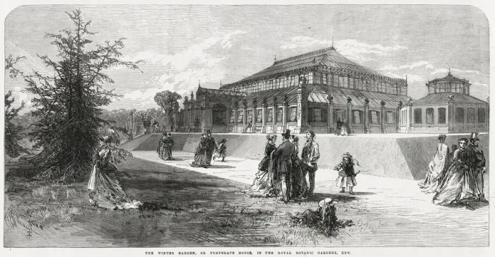 Framed Print : Exterior of the winter garden or Temperate House, designed for the accommodation of trees Framed Print : Exterior of the winter garden or Temperate House, designed for the accommodation of trees