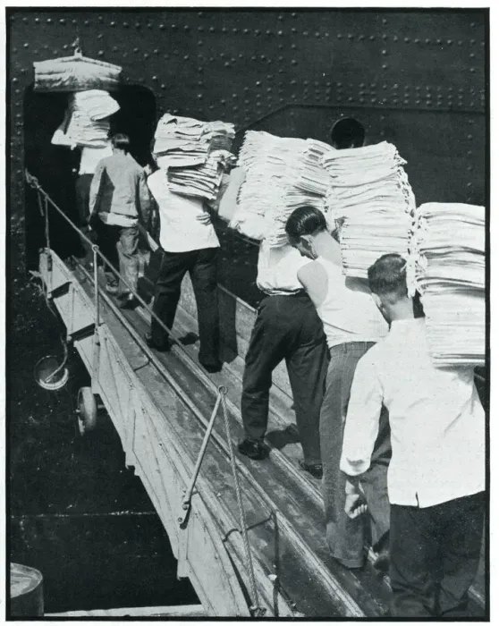 Framed Print : Extra bedding loaded onto Queen Mary ship, September 1939 Framed Print : Extra bedding loaded onto Queen Mary ship, September 1939