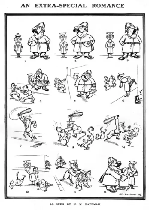 Framed Print : An Extra-Special Romance by H. M. Bateman, WW1 cartoon Framed Print : An Extra-Special Romance by H. M. Bateman, WW1 cartoon