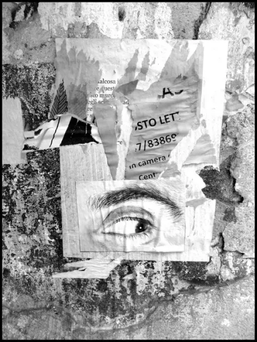 Framed Print : Eye and grafitti on wall Italy Framed Print : Eye and grafitti on wall Italy