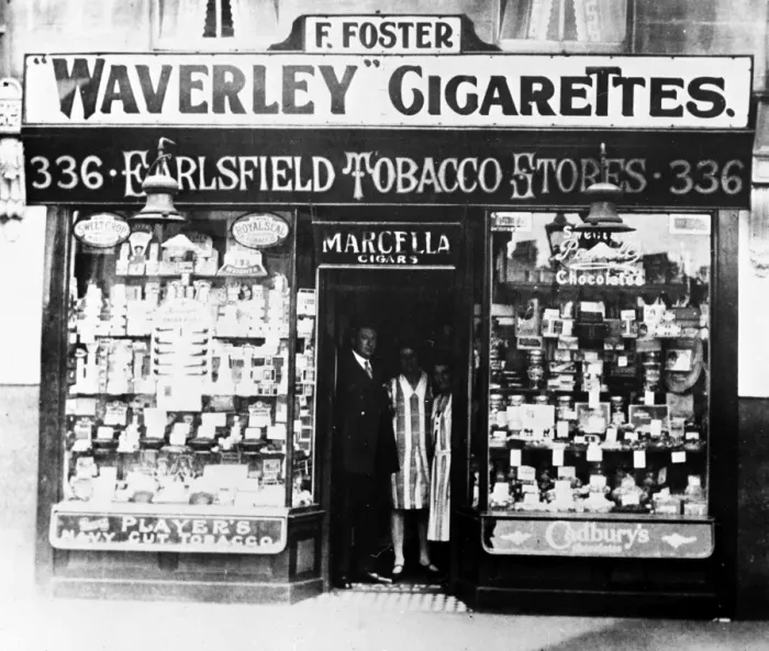 Framed Print : F Foster, Earlsfield Tobacco Stores, Wandsworth, SW London Framed Print : F Foster, Earlsfield Tobacco Stores, Wandsworth, SW London
