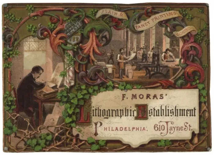 Framed Print : F. Moras Lithographic Establishment, Philadelphia, 610 Jayn Framed Print : F. Moras Lithographic Establishment, Philadelphia, 610 Jayn