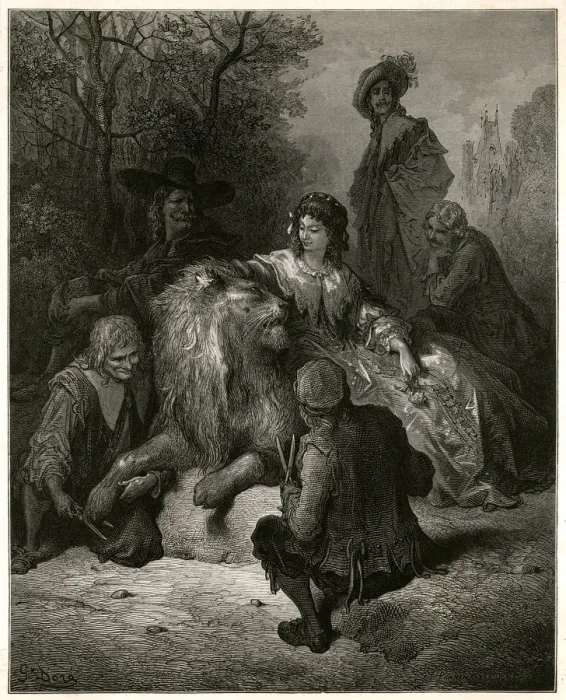 Framed Print : FABLE / LION IN LOVE Framed Print : FABLE / LION IN LOVE