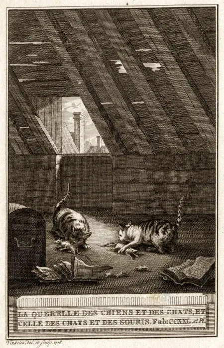 Framed Print : FABLES / CATS AND MICE Framed Print : FABLES / CATS AND MICE