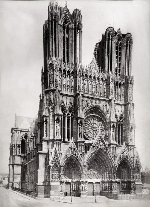 Framed Print : The facade of the cathedral at Reims, France Framed Print : The facade of the cathedral at Reims, France