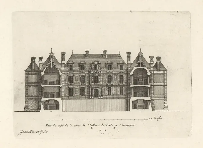 Framed Print : Facade of the courtyard of Chateau de Pontz, Champagne Framed Print : Facade of the courtyard of Chateau de Pontz, Champagne