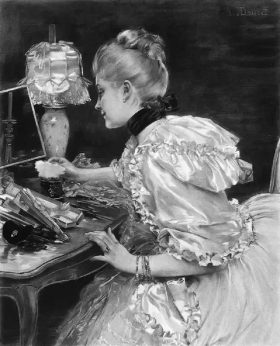 Framed Print : Face Powder Lady 1887 Framed Print : Face Powder Lady 1887