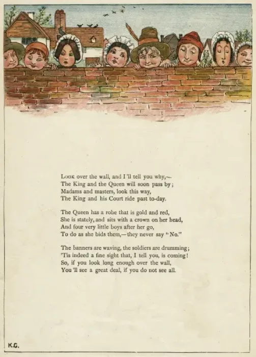 Framed Print : Eight faces looking over a wall Framed Print : Eight faces looking over a wall