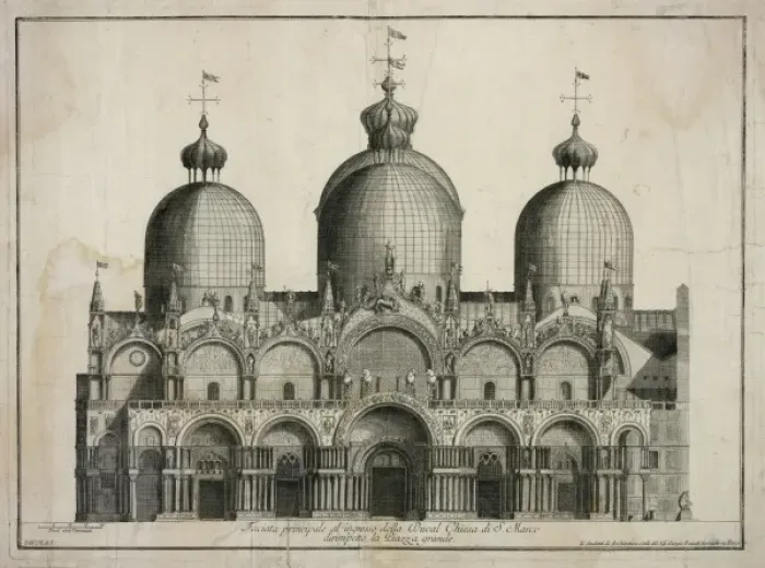 Framed Print : Faciata principale al ingresso della Ducal Chiesa di S. Marc Framed Print : Faciata principale al ingresso della Ducal Chiesa di S. Marc