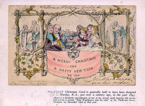 Facsimile of early Victorian Christmas card