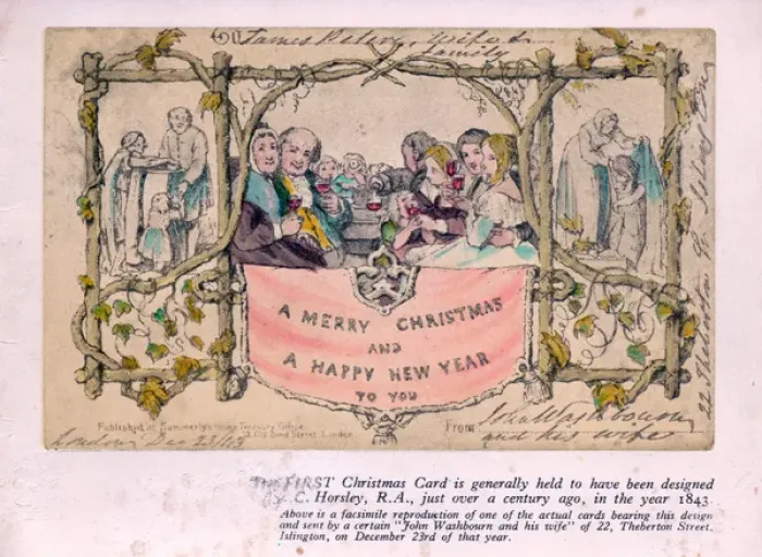Framed Print : Facsimile of early Victorian Christmas card Framed Print : Facsimile of early Victorian Christmas card