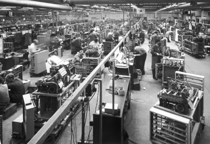 Framed Print : The factory floor of an electronics manufacturer Framed Print : The factory floor of an electronics manufacturer