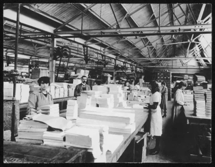 Framed Print : Factory Interior 1915 Framed Print : Factory Interior 1915