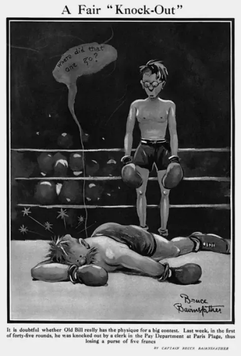 Framed Print : A Fair Knock Out by Bruce Bairnsfather Framed Print : A Fair Knock Out by Bruce Bairnsfather