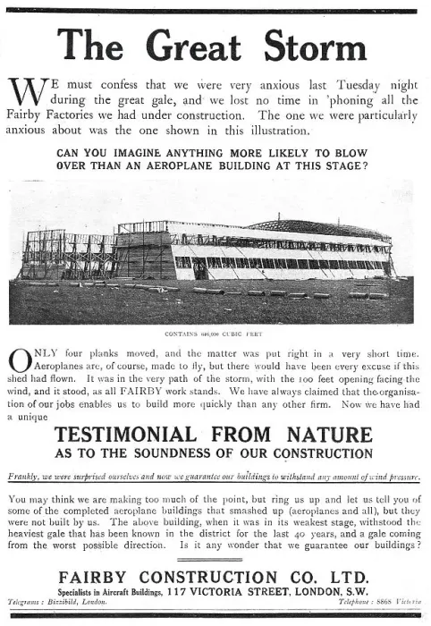 Framed Print : Fairby Construction Co. Aircraft Hangars - Fairby Construction Co Ltd. Date: 1916 Framed Print : Fairby Construction Co. Aircraft Hangars - Fairby Construction Co Ltd. Date: 1916