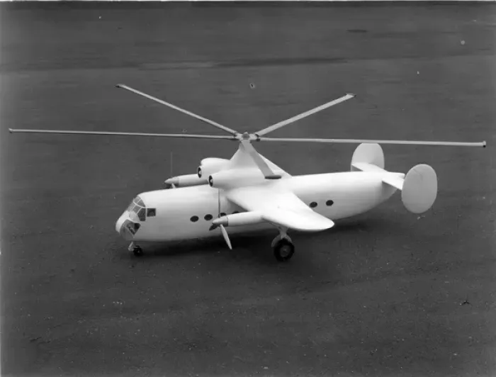 Framed Print : A Fairey Rotodyne concept model c 1952 Framed Print : A Fairey Rotodyne concept model c 1952