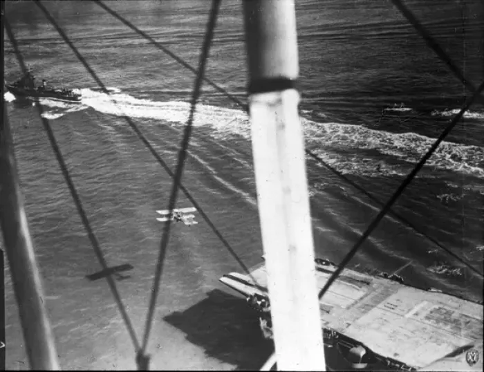 Framed Print : A Fairey Swordfish takes off from HMS Ark Royal Framed Print : A Fairey Swordfish takes off from HMS Ark Royal