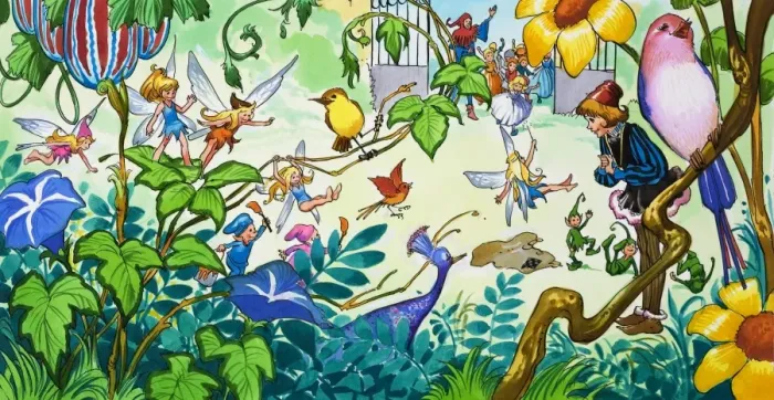 Framed Print : Fairies in the garden Framed Print : Fairies in the garden