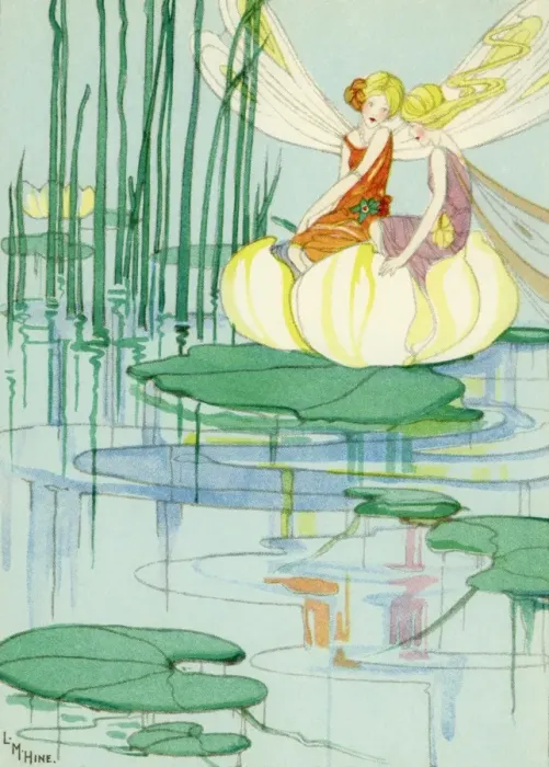 Framed Print : Fairies on a lily pad Framed Print : Fairies on a lily pad