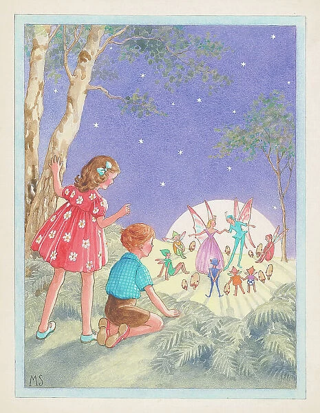 Fairies seen in clearing Children's Postcard