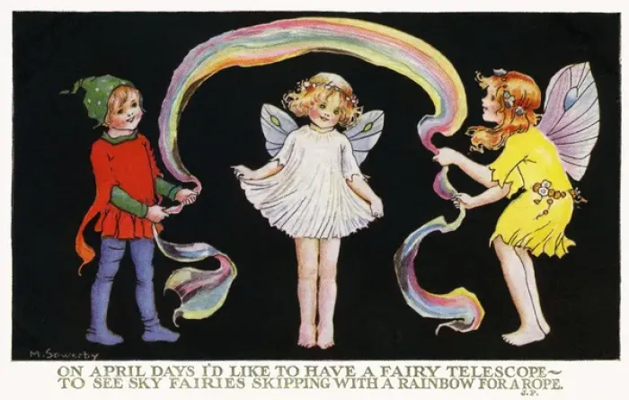 Framed Print : Fairies skipping Framed Print : Fairies skipping