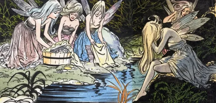 Framed Print : Fairies washing Framed Print : Fairies washing