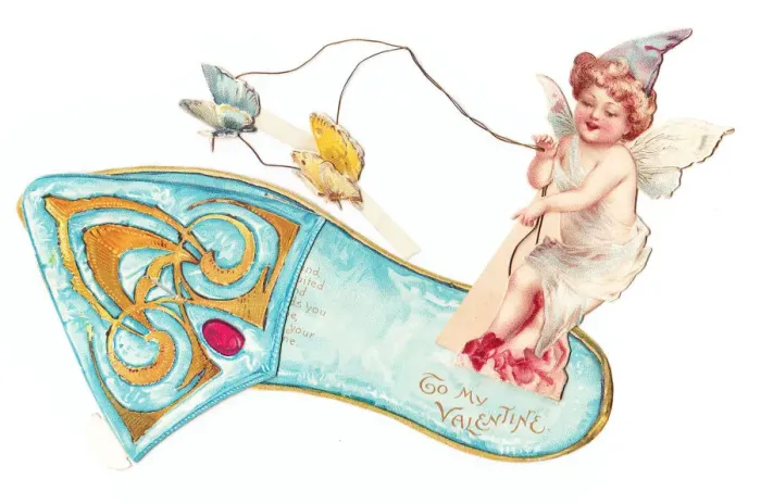 Framed Print : Fairy with butterflies on a Valentines card Framed Print : Fairy with butterflies on a Valentines card