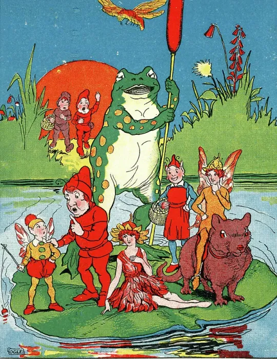Framed Print : The Fairy Folk on Freddy Frog's Ferry Framed Print : The Fairy Folk on Freddy Frog's Ferry