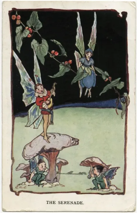 Framed Print : A Fairy Serenade - Fairy Troubadour atop a mushroom Framed Print : A Fairy Serenade - Fairy Troubadour atop a mushroom