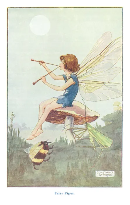 Framed Print : Fairyland. The grasshopper and bumble bee dancing to a tune from the fairys pipes Framed Print : Fairyland. The grasshopper and bumble bee dancing to a tune from the fairys pipes