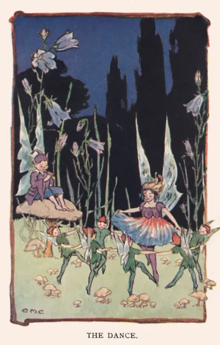 Framed Print : Fairyland. The Dance. Fairies and elves dancing in the moonlight Framed Print : Fairyland. The Dance. Fairies and elves dancing in the moonlight