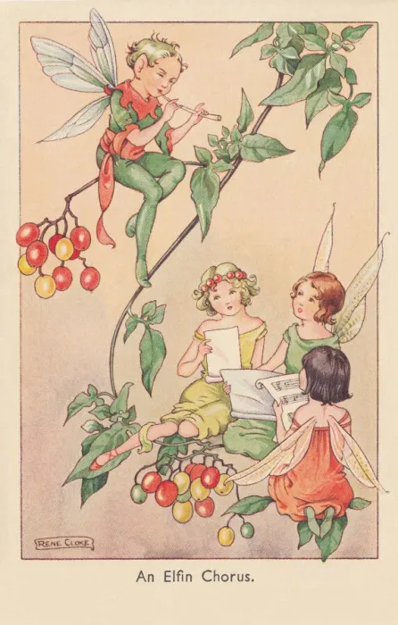 Framed Print : Fairyland. An Elfin Chorous. A fairy choir accompanied by a fairy piper Framed Print : Fairyland. An Elfin Chorous. A fairy choir accompanied by a fairy piper