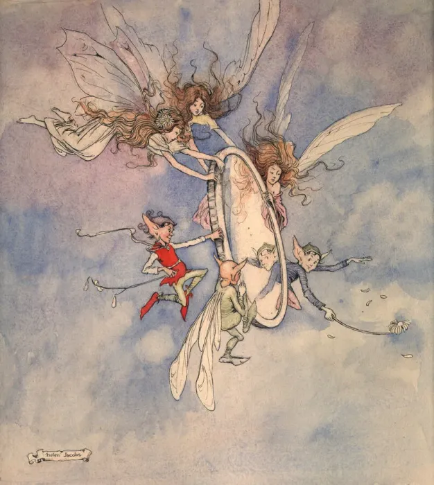 Framed Print : Fairyland. The Magic Mirror. Artist: Helen Jacobs Date: circa 1920 Framed Print : Fairyland. The Magic Mirror. Artist: Helen Jacobs Date: circa 1920