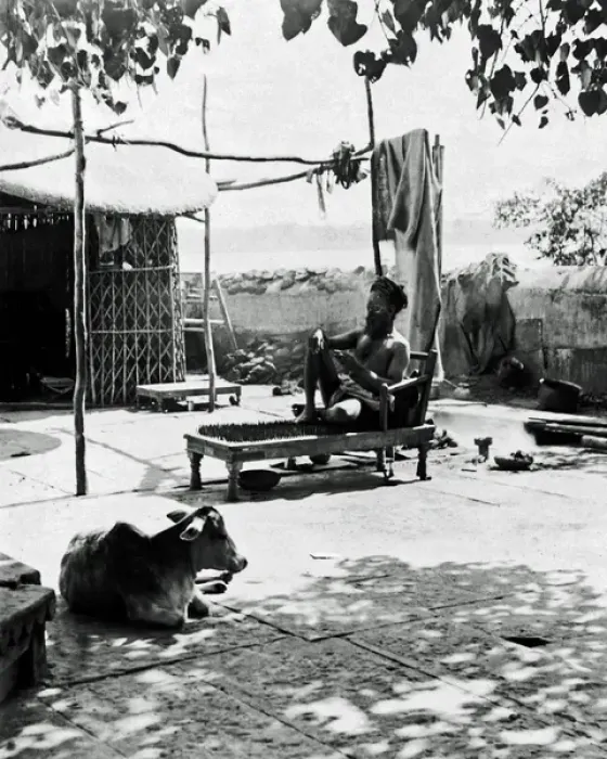Framed Print : Fakir on bed of nails, India Framed Print : Fakir on bed of nails, India