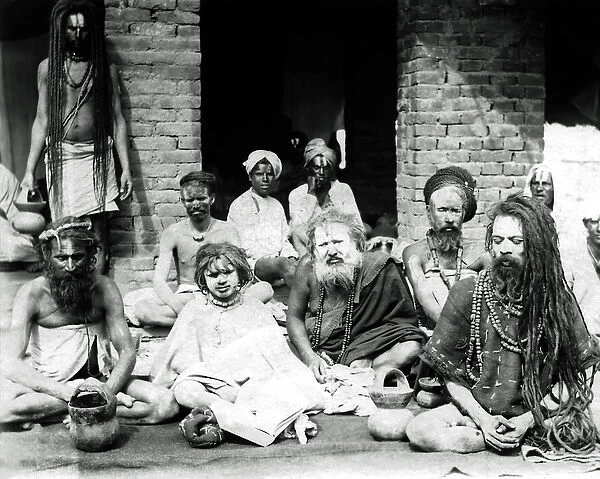 Fakirs in India. Fakirs (Muslim Sufi ascetics) in India, some with whitened faces