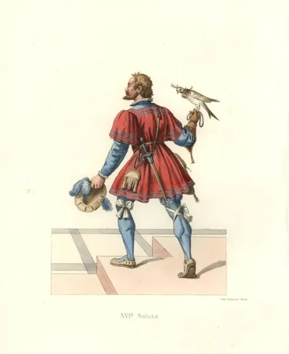 Framed Print : Falconer to Francis I, 16th century, from a Framed Print : Falconer to Francis I, 16th century, from a