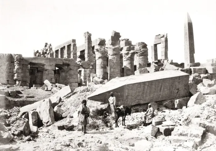 Framed Print : Fallen obelisk at Karnak, Egypt, 1857 Framed Print : Fallen obelisk at Karnak, Egypt, 1857