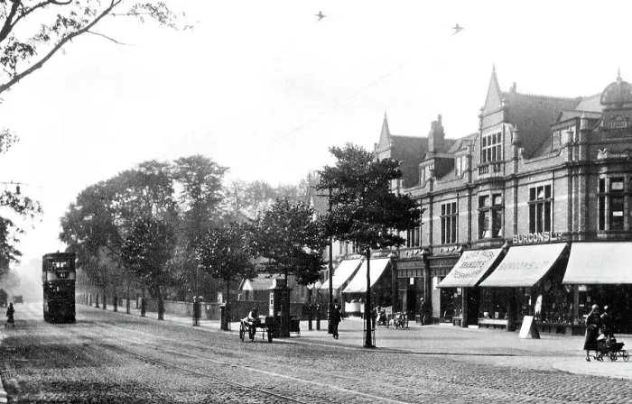 Framed Print : Fallowfield Wilmslow Road probably 1920s Framed Print : Fallowfield Wilmslow Road probably 1920s