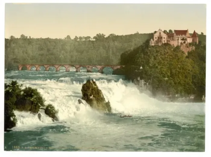 Framed Print : The Falls of the Rhine, with the Laufen Castle, Schaffhausen Framed Print : The Falls of the Rhine, with the Laufen Castle, Schaffhausen