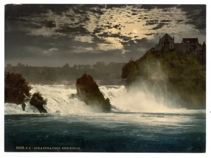 Framed Print : The Falls of the Rhine, by moonlight, Schaffhausen, Switzerl Framed Print : The Falls of the Rhine, by moonlight, Schaffhausen, Switzerl
